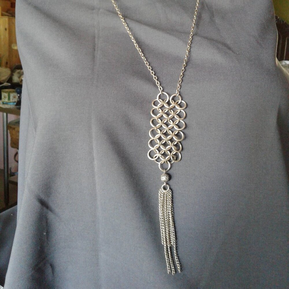 Vintage NWT Necklace Silver Pewter Color Metal
